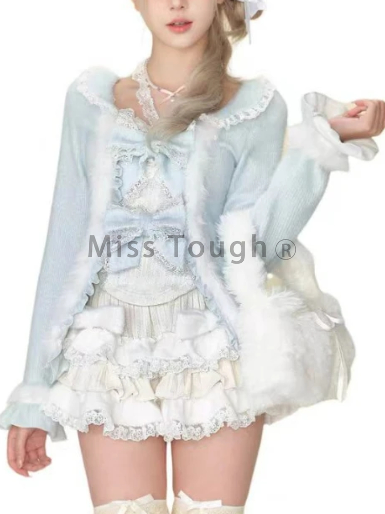 Japanische süße Lolita 3-teili – Winter Wear Clothes Bewertung und Preis
